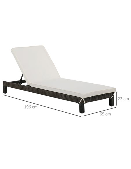 Outsunny 2 Seater Garden Rattan Sun Lounger Outdoor Wicker Recliner Weave Reclining Chair Bed Patio Furniture Adjustable Relaxer - pic 22094 | FastDaddyshop