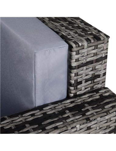 Outsunny 1 Seater Rattan Garden Chair All-Weather Wicker Weave Single Sofa Armchair with Fire Resistant Cushion - Grey