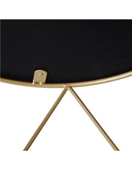 HOMCOM Wood Metal Coffee Round Table W/Storage Sofa End Side Coffee Table Bedroom Modern Decoration Furniture - Black Gold Color - pic 22172 | FastDaddyshop