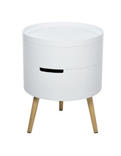HOMCOM 3-Part Side Coffee Table End Desk with Rotated Opening, Detachable Tray, White
