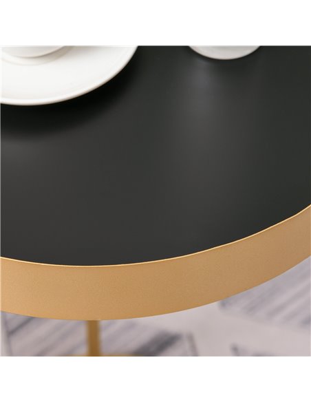 HOMCOM Set of 2 Nesting Coffee Tables with Gold Metal Base, Nest of Tables with Embedded Tabletop in Marble Color, Living Room,  - pic 22206 | FastDaddyshop