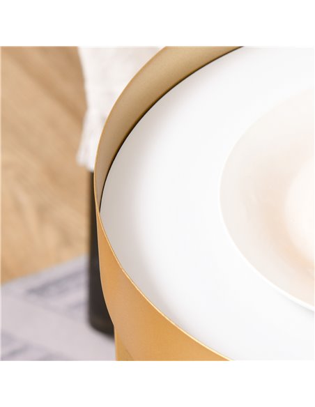 HOMCOM Set of 2 Nesting Coffee Tables with Gold Metal Base, Nest of Tables with Embedded Tabletop in Marble Color, Living Room,  - pic 22208 | FastDaddyshop