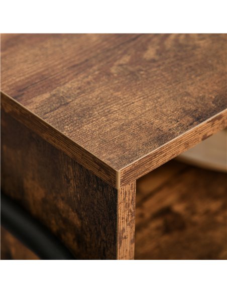 HOMCOM Industrial Coffee Table with Drawer and Open Storage Compartment, Metal Legs, for Living Room, Rustic Brown - pic 22214 | FastDaddyshop