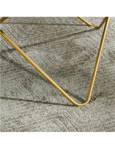 HOMCOM Ф40cm Glass Coffee Table with Tempered Glass Top and Golden Metal Legs
