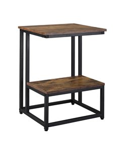 HOMCOM Modern Coffee Table with Steel Frame and Adjustable Non-Slip Feet, Rustic Brown