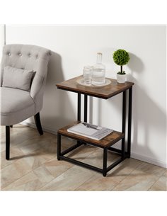 HOMCOM Modern Coffee Table with Steel Frame and Adjustable Non-Slip Feet, Rustic Brown 2