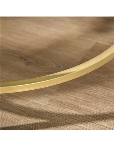 HOMCOM Ф47.5cm Morden Coffee Table with Gold Metal Base, Tempered Glass Tabletop