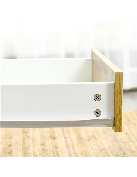 HOMCOM Rectangular Coffee Table with 2 Drawers and 2 Shelves, White and Brown - pic 22280 | FastDaddyshop