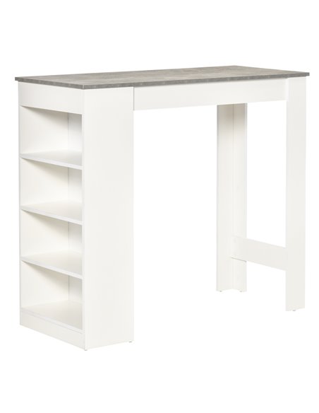 HOMCOM Bar Table, Coffee Table with 4-Tier Storage Shelf, Grey - pic 22317 | FastDaddyshop