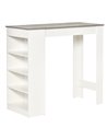 HOMCOM Bar Table, Coffee Table with 4-Tier Storage Shelf, Grey
