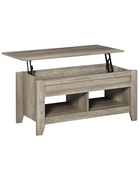 HOMCOM Lift Top Coffee Table with Hidden Storage Compartment, Oak Effect - pic 22335 | FastDaddyshop