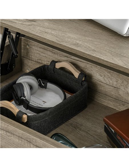 HOMCOM Lift Top Coffee Table with Hidden Storage Compartment, Oak Effect - pic 22343 | FastDaddyshop