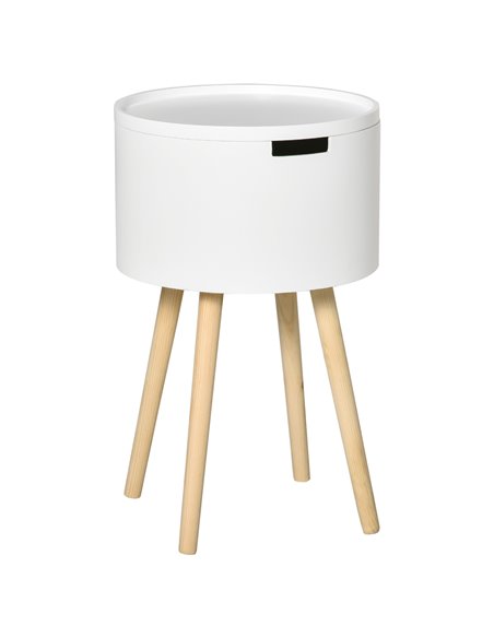 HOMCOM Modern Round Coffee Table with Hidden Storage Space,  Removable Tray, White - pic 22344 | FastDaddyshop