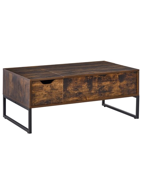HOMCOM Extendable Coffee Table Lift Top Desk with Hidden Storage Compartment Drawer, Brown - pic 22353 | FastDaddyshop