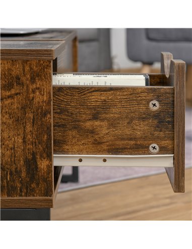 HOMCOM Extendable Coffee Table Lift Top Desk w/ Hidden Storage Compartment Drawer Metal Frame - Brown