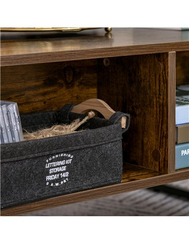 HOMCOM Extendable Coffee Table Lift Top Desk w/ Hidden Storage Compartment Drawer Metal Frame - Brown