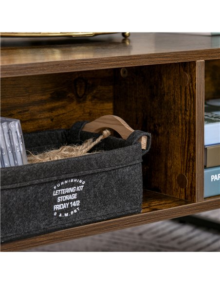 HOMCOM Extendable Coffee Table Lift Top Desk w/ Hidden Storage Compartment Drawer Metal Frame - Brown - pic 22361 | FastDaddyshop