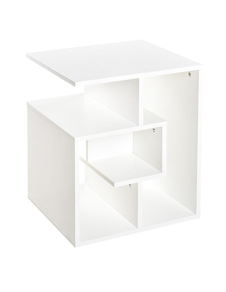 HOMCOM 3 Tier Coffee Table with Open Storage Shelves, White - pic 22371 | FastDaddyshop