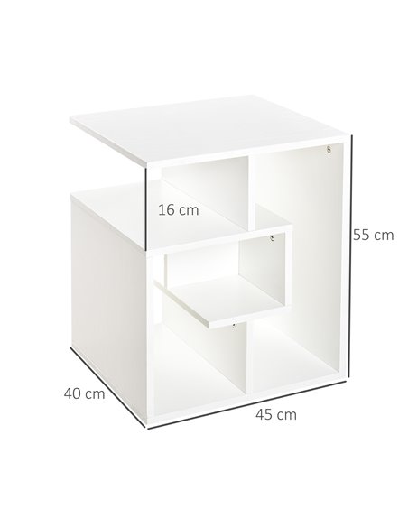 HOMCOM 3 Tier Coffee Table with Open Storage Shelves, White - pic 22373 | FastDaddyshop