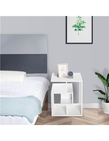 HOMCOM 3 Tier Coffee Table with Open Storage Shelves, White - pic 22374 | FastDaddyshop