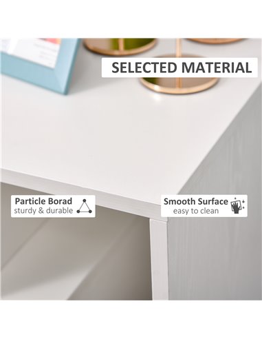 HOMCOM Side Table, 3 Tier End Table with Open Storage Shelves, Living Room Coffee Table Organiser Unit, White