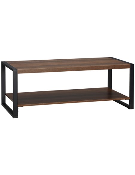 HOMCOM Industrial Coffee Table with Shelf and Steel Frame, Natural - pic 22461 | FastDaddyshop