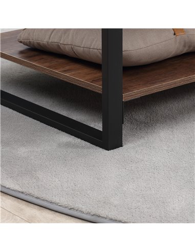 HOMCOM Industrial Coffee Table with Shelf and Steel Frame for Living Room,120cmx60cmx45cm, Natural