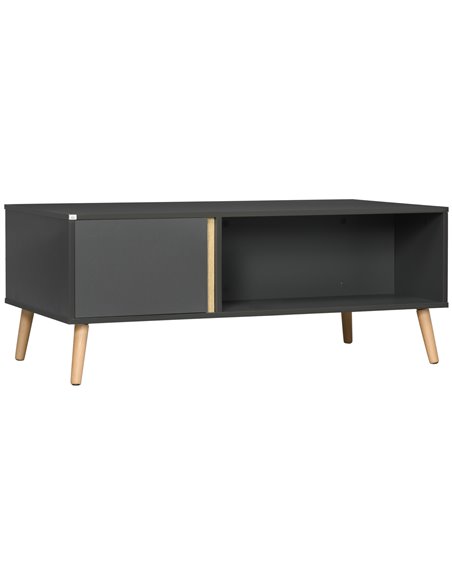 HOMCOM Modern Coffee Table with Storage Compartments and Cabinets, Grey - pic 22488 | FastDaddyshop
