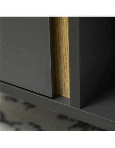 HOMCOM Modern Coffee Table with Storage Compartments and Cabinets, Grey