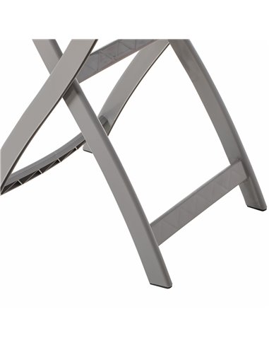 Outsunny 3 Piece Garden Bistro Set w/ Foldable Design Garden Coffee Table Two Chairs One Square Table - Grey