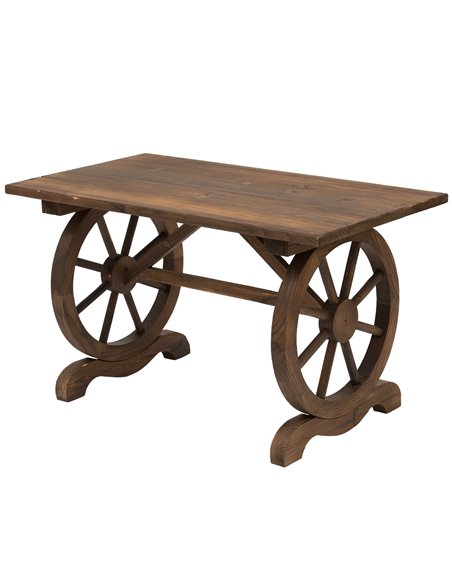 Outsunny Outdoor Garden Coffee Table, Natural Fir Wood, Water-Resistant - pic 22542 | FastDaddyshop
