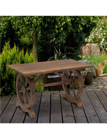 Outsunny Outdoor Garden Coffee Table, Natural Fir Wood, Water-Resistant - pic 22543 | FastDaddyshop