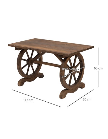 Outsunny Outdoor Garden Coffee Table, Natural Fir Wood, Water-Resistant - pic 22544 | FastDaddyshop