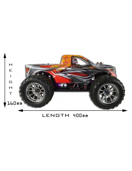 HSP Bug Brusher Electric Radio Controlled Monster Truck 2.4GHz Orang Flame with Free Spare Battery - photo03 - pic 2255 | FastDaddyshop