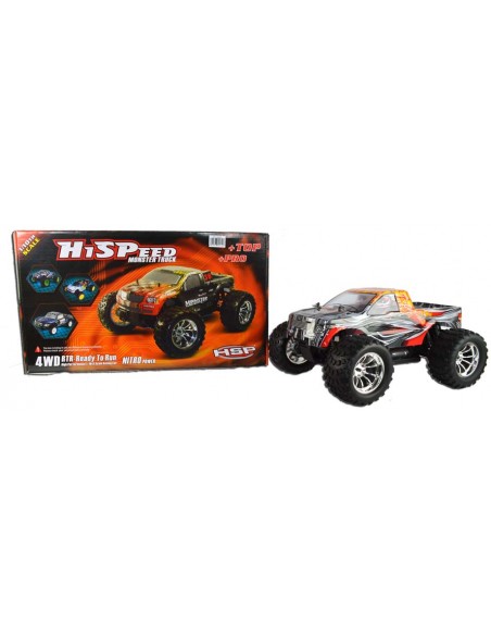 HSP Bug Brusher Electric Radio Controlled Monster Truck 2.4GHz Orang Flame with Free Spare Battery - photo02 - pic 2256 | FastDaddyshop