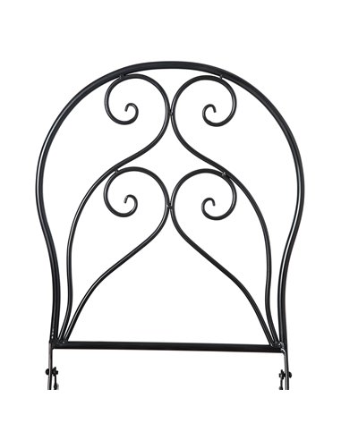 Outsunny 3 Piece Garden Outdoor Bistro Set with Coffee Table and 2 Folding Chairs, Black