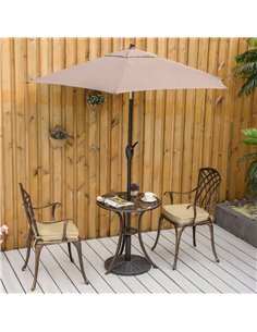 Outsunny 3 Piece Cast Aluminium Garden Bistro Set with Cushions, Bronze 2