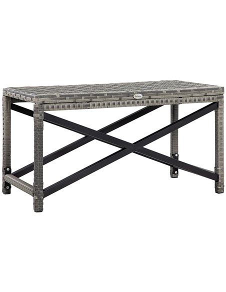 Outsunny PE Wicker Outdoor Rattan Coffee Table, Mixed Grey - pic 22605 | FastDaddyshop