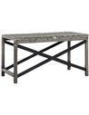 Outsunny PE Wicker Outdoor Rattan Coffee Table, Mixed Grey