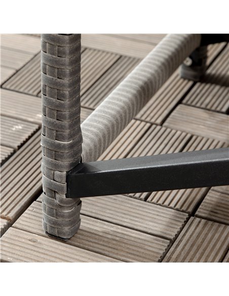 Outsunny PE Wicker Outdoor Rattan Coffee Table, Mixed Grey - pic 22613 | FastDaddyshop