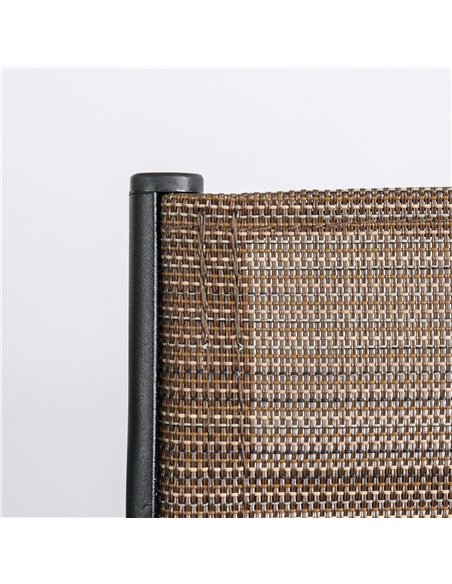 Outsunny 3 Pieces Outdoot Bistro Set, Patio Stackable Armchairs with Breathable Mesh Fabric and PSC Board Coffee Table, Brown - pic 22629 | FastDaddyshop