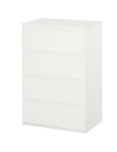 HOMCOM Chest of Drawers, 4 Drawers Storage Cabinet, White