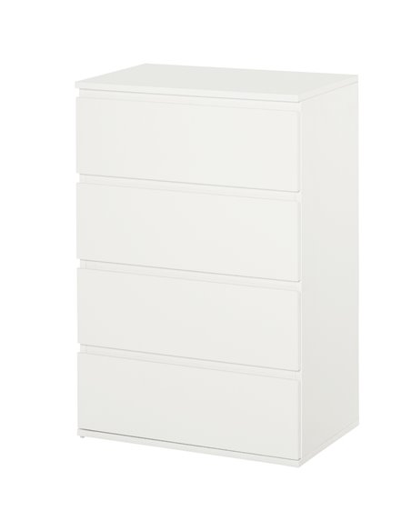 HOMCOM Chest of Drawers, 4 Drawers Storage Cabinet, White - pic 22650 | FastDaddyshop