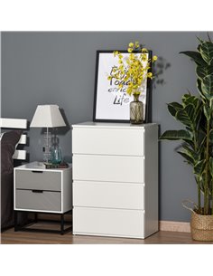 HOMCOM Chest of Drawers, 4 Drawers Storage Cabinet, White 2