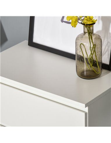 HOMCOM Chest of Drawers, 4 Drawers Storage Cabinet Floor Tower Cupboard for Bedroom Living Room, White
