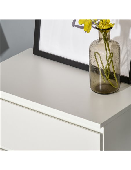HOMCOM Chest of Drawers, 4 Drawers Storage Cabinet Floor Tower Cupboard for Bedroom Living Room, White - pic 22655 | FastDaddyshop