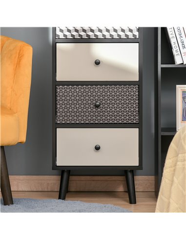 HOMCOM Chest of Drawers, 5 Drawer Dresser, Vertical Storage Organizer Unit for Bedroom, Living Room