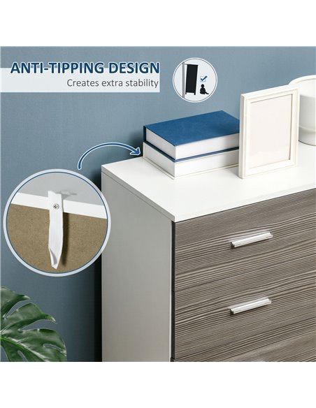 HOMCOM Chest of Drawers, 4 Drawer Dresser, Storage Organizer Unit for Bedroom, Living Room, Grey - pic 22673 | FastDaddyshop