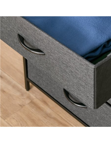 HOMCOM Chest of Drawers Bedroom Unit Storage Cabinet with 4 Fabric Bins for Living Room, Bedroom and Entryway, Black - pic 22702 | FastDaddyshop