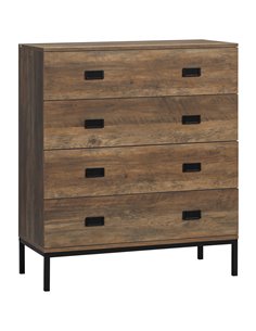 HOMCOM Chest of Drawers, 4-Drawer Storage Organiser Unit with Metal Frame, Brown